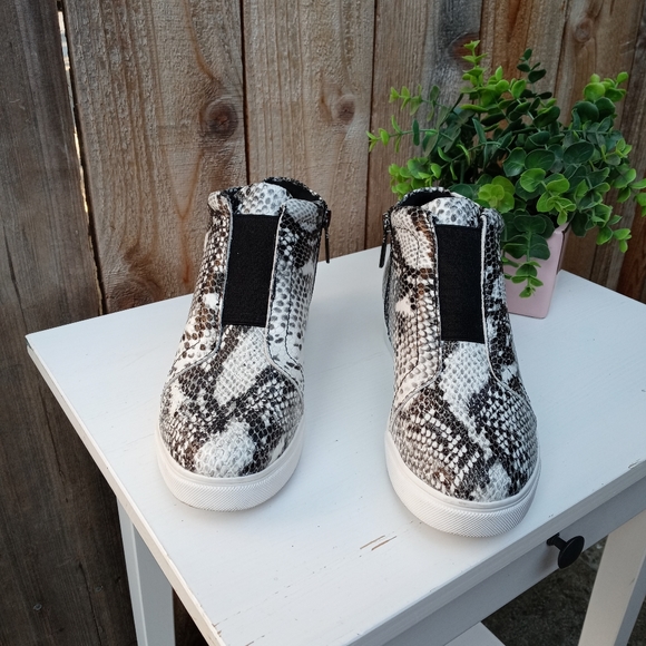 Aqua College Snake Leather Wedge Sneakers Size 7 - Picture 5 of 8